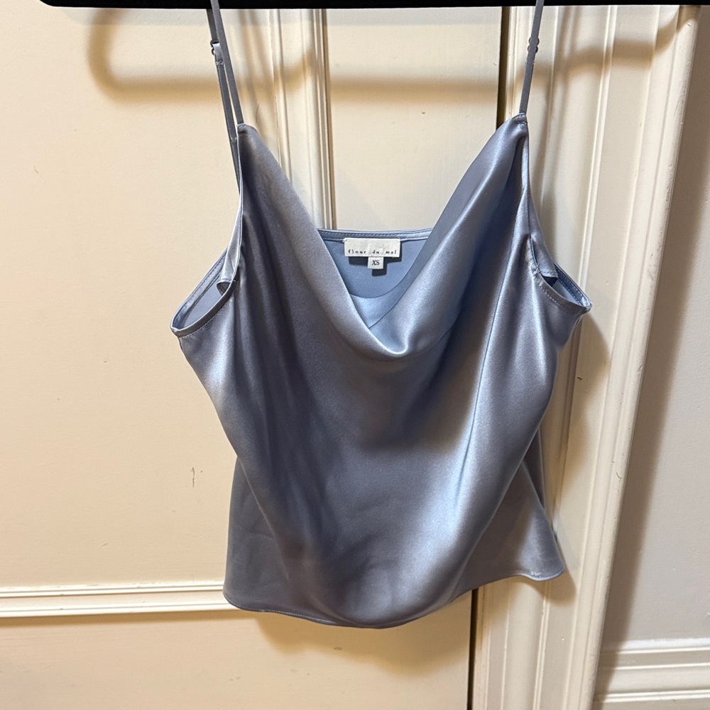 Fleur du Mal Light Blue Satin Camisole